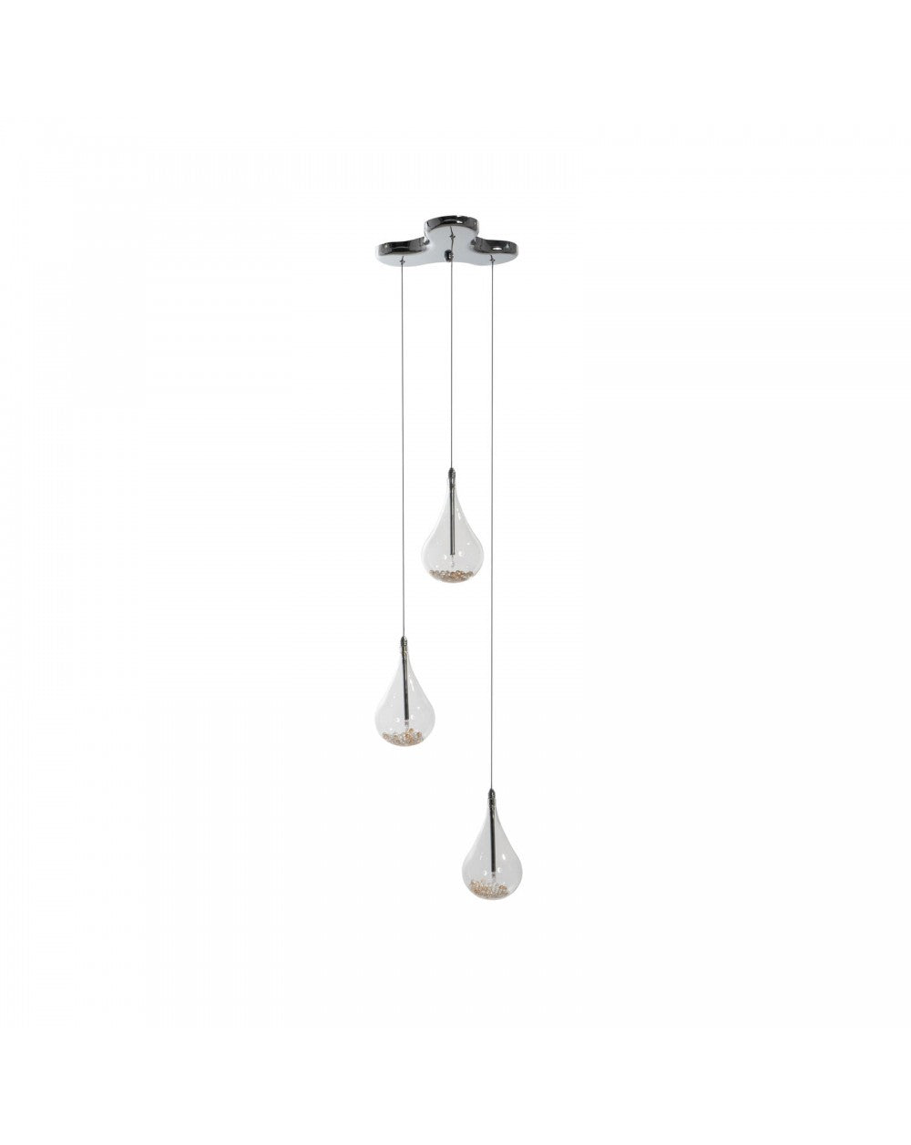 Lampada a sospensione in vetro e metallo rosa Perle STS