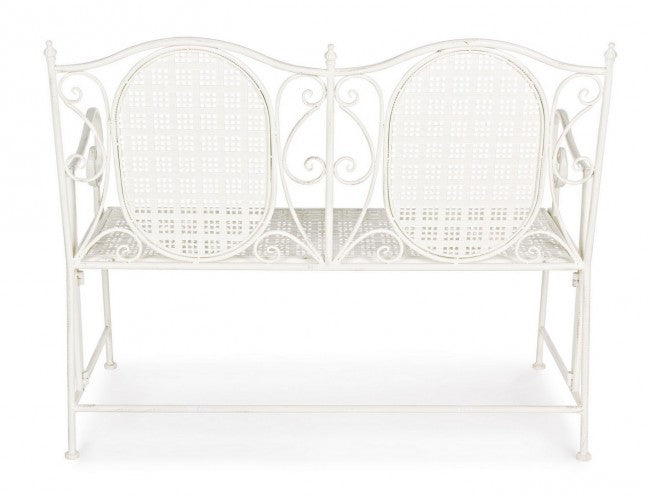 Panca pieghevole due posti in acciaio Bianca EMILY 115x60x h92 cm