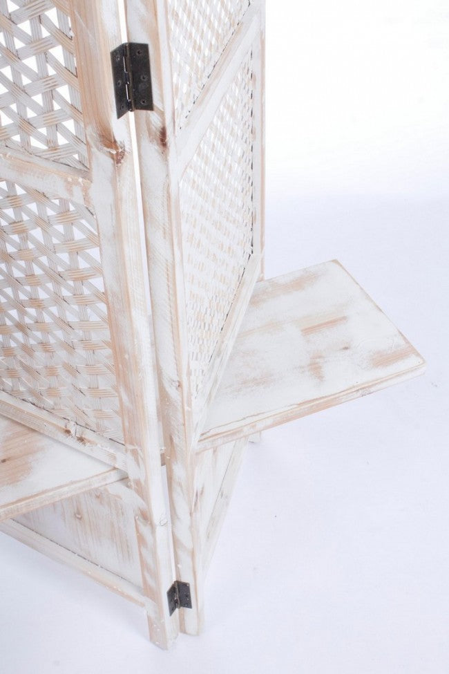 Paravento stile rustico 3 ante Intrex con mensole 180h cm