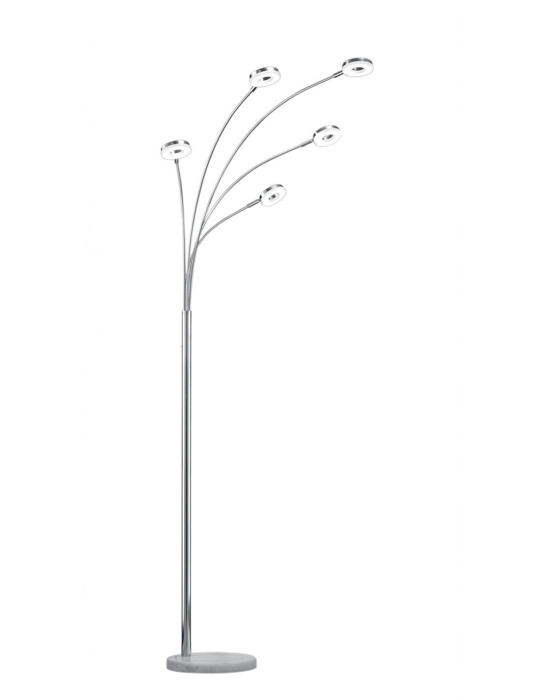 Piantana Led Rennes Cromo 5 Anelli Led Orientabili Trio Lighting