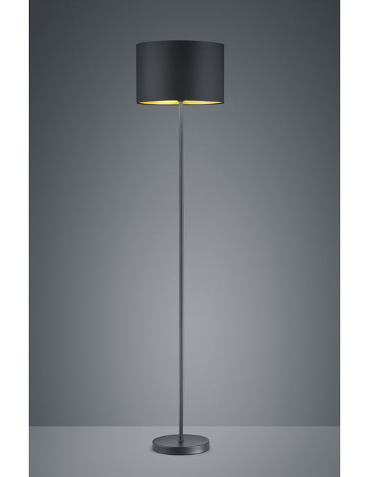 Piantana Hostel Metallo Nero-Oro H160 cm Ø35 cm Trio Lighting