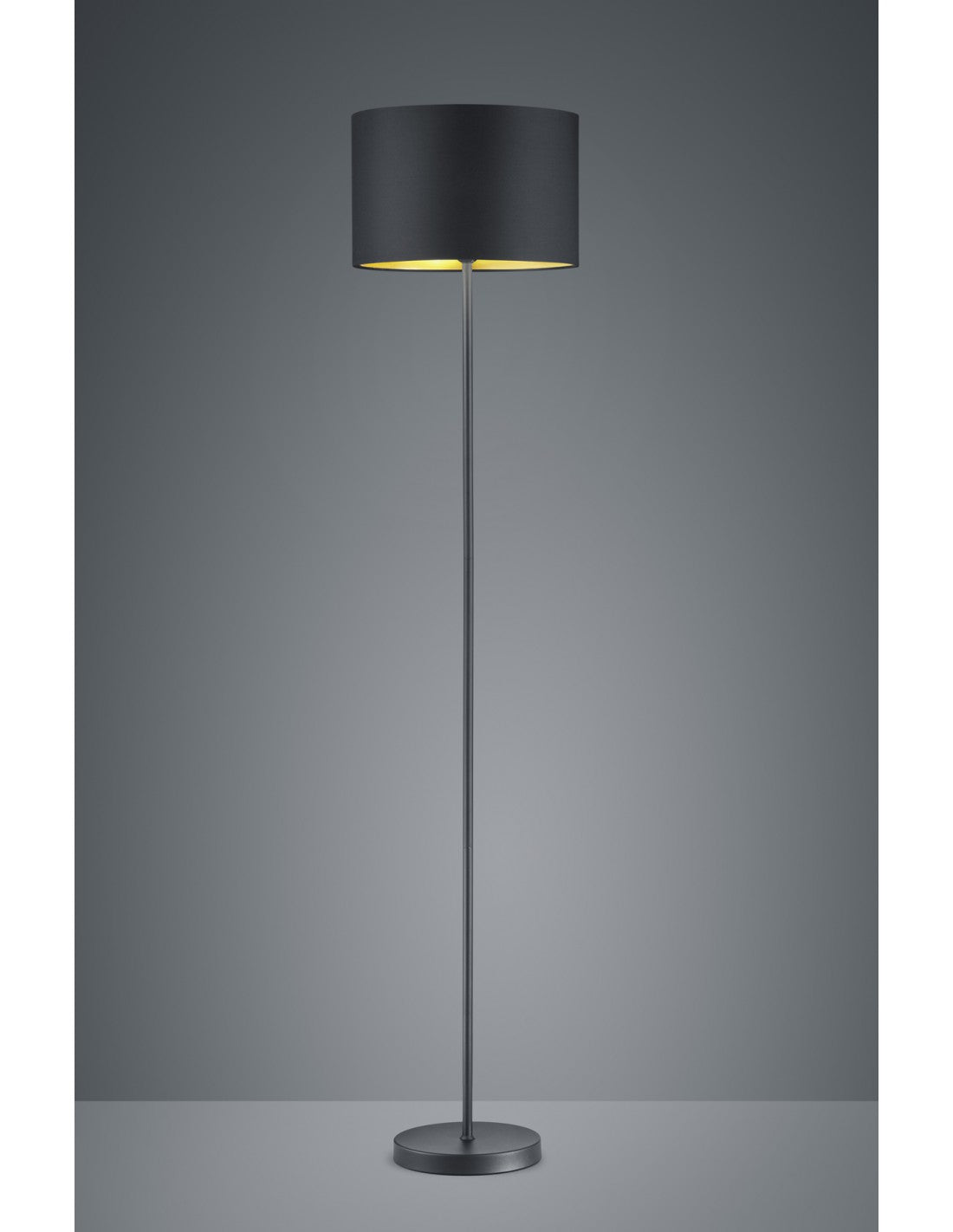 Piantana Hostel Metallo Nero-Oro H160 cm Ø35 cm Trio Lighting