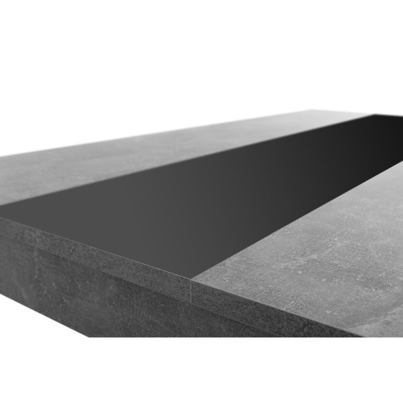 Tavolo da pranzo colore cemento inserto nero o bianco reversibile 138x80xh.74 cm EFFEZ