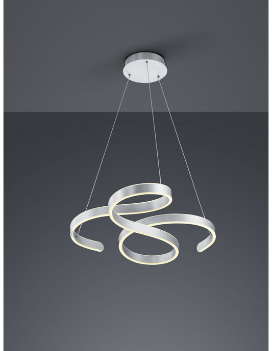 Sospensione Francis Vortici Alluminio Led 52w Dimmerabile Trio Lighting