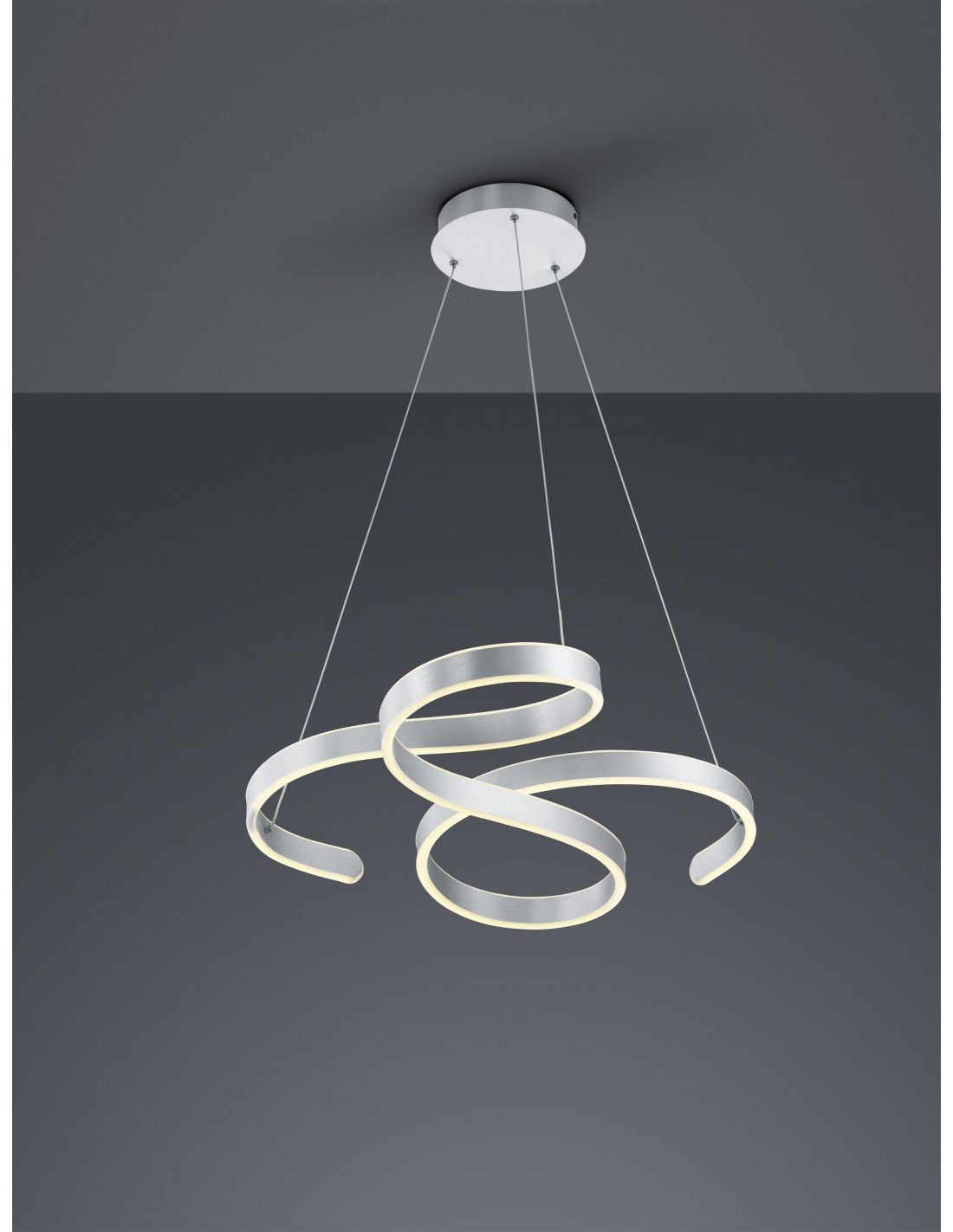 Sospensione Francis Vortici Alluminio Led 52w Dimmerabile Trio Lighting