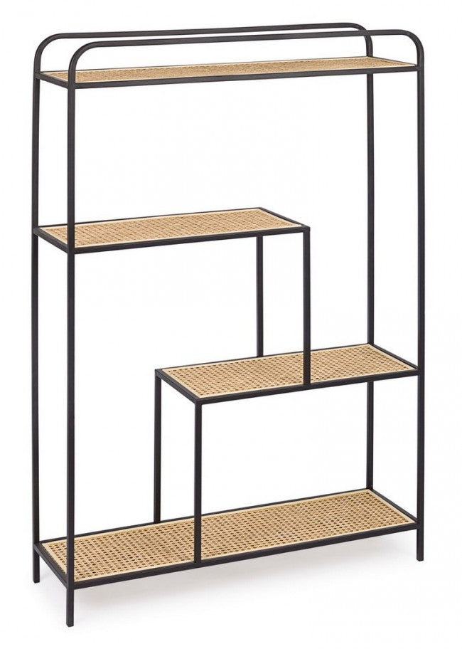 Libreria in acciaio Sagomata quattro ripiani Antracite ELYOT 85,5x25,5x h131 cm