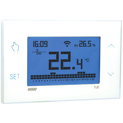 Cronotermostato wifi settimanale touch screen bianco
