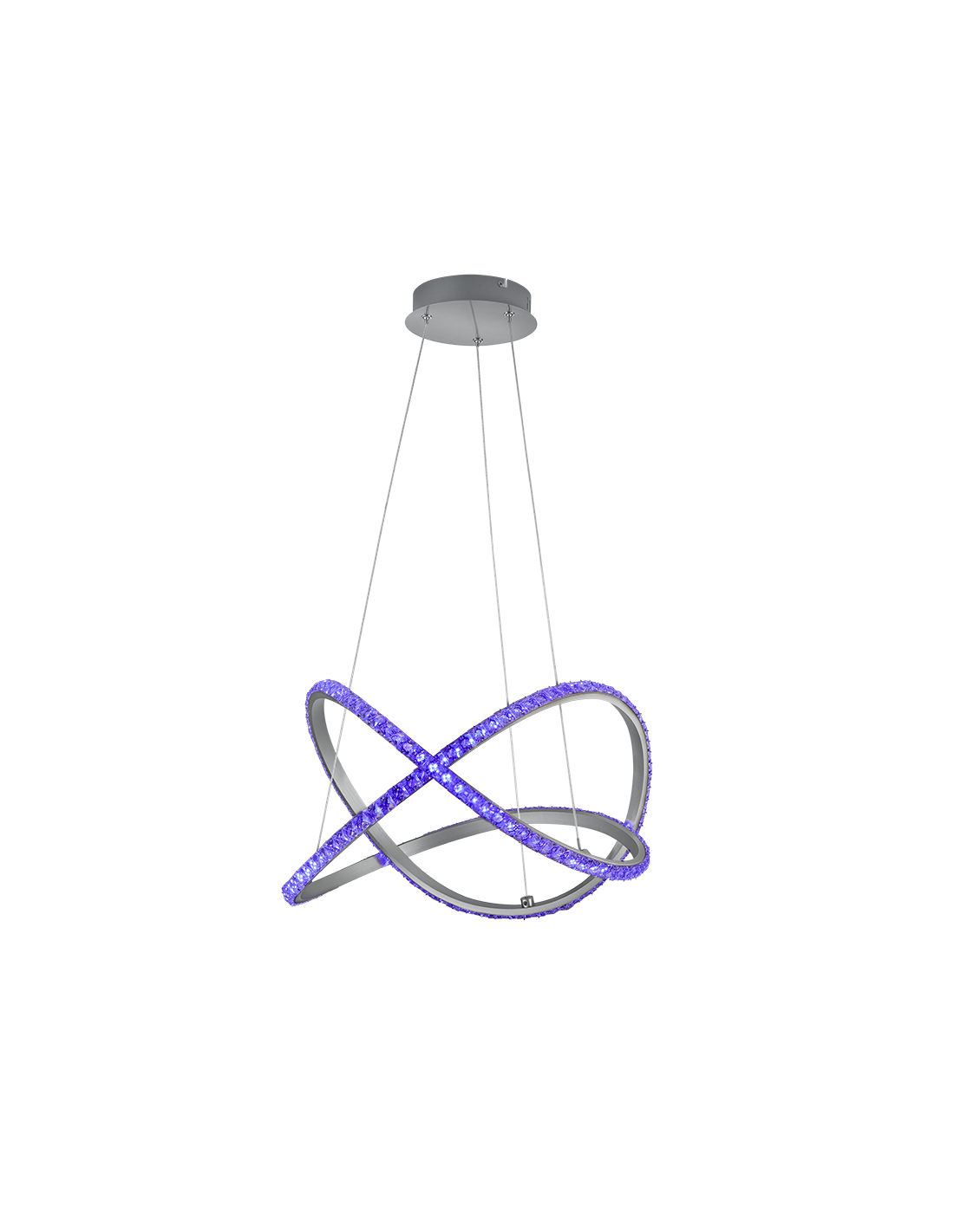 Sospensione Moderna Rubin Led Dimmerabile RGB Effetto Cristallo Ø50 cm Trio Lighting
