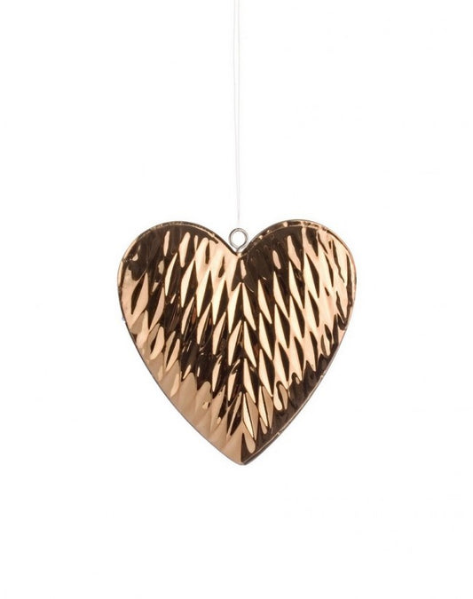 8x Pendaglio Placcato Cuore Rame S