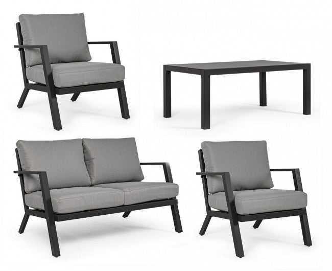 Set da giardino salotto antracite YK13 4 pezzi