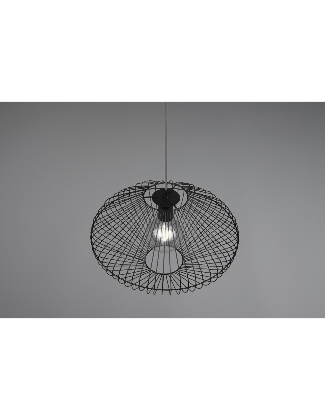 Lampadario Sospensione Gabbia Metallo Nero Cobain Trio Lighting