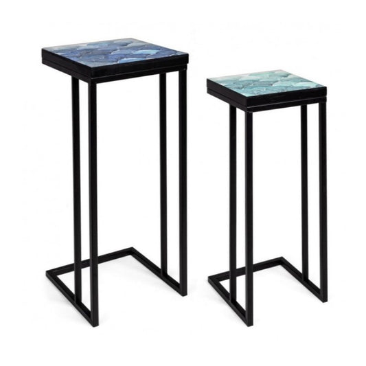 Set tavolini moderni arredo industrial pz 2
