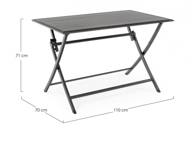 Tavolo per esterno in alluminio Antracite ELIN 110x70x h71 cm