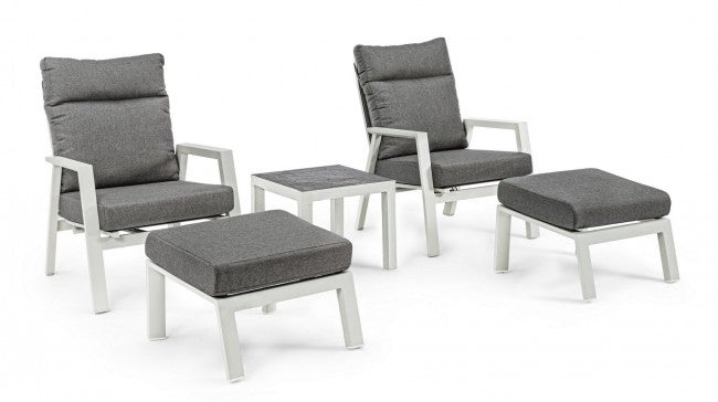 Ottoman in alluminio con cuscino Kledi lunar