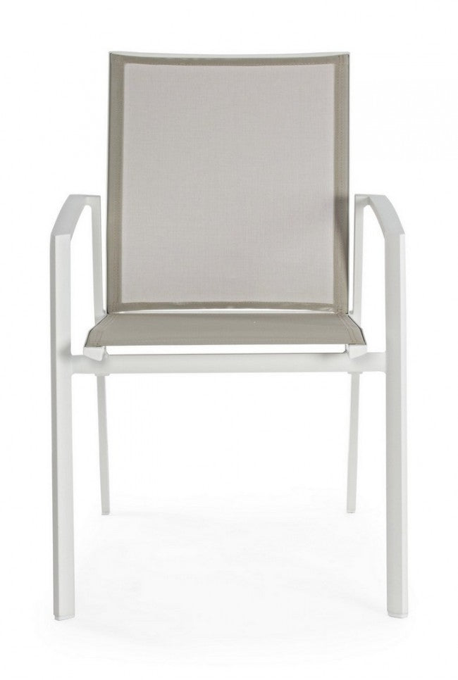 Sedia arredo giardino con bracciolo  bianco Cruise