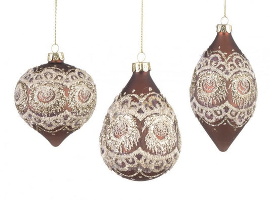 12x Pendaglio Vt Murano Marrone Ass3