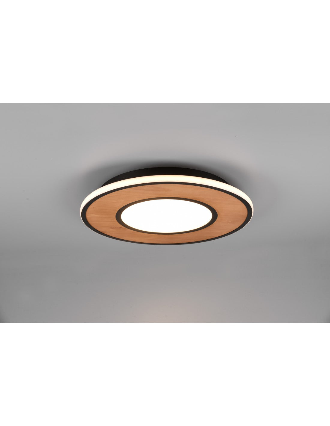 Plafoniera Vintage Legno Led Dimmer Deacon Ø50 cm Trio Lighting