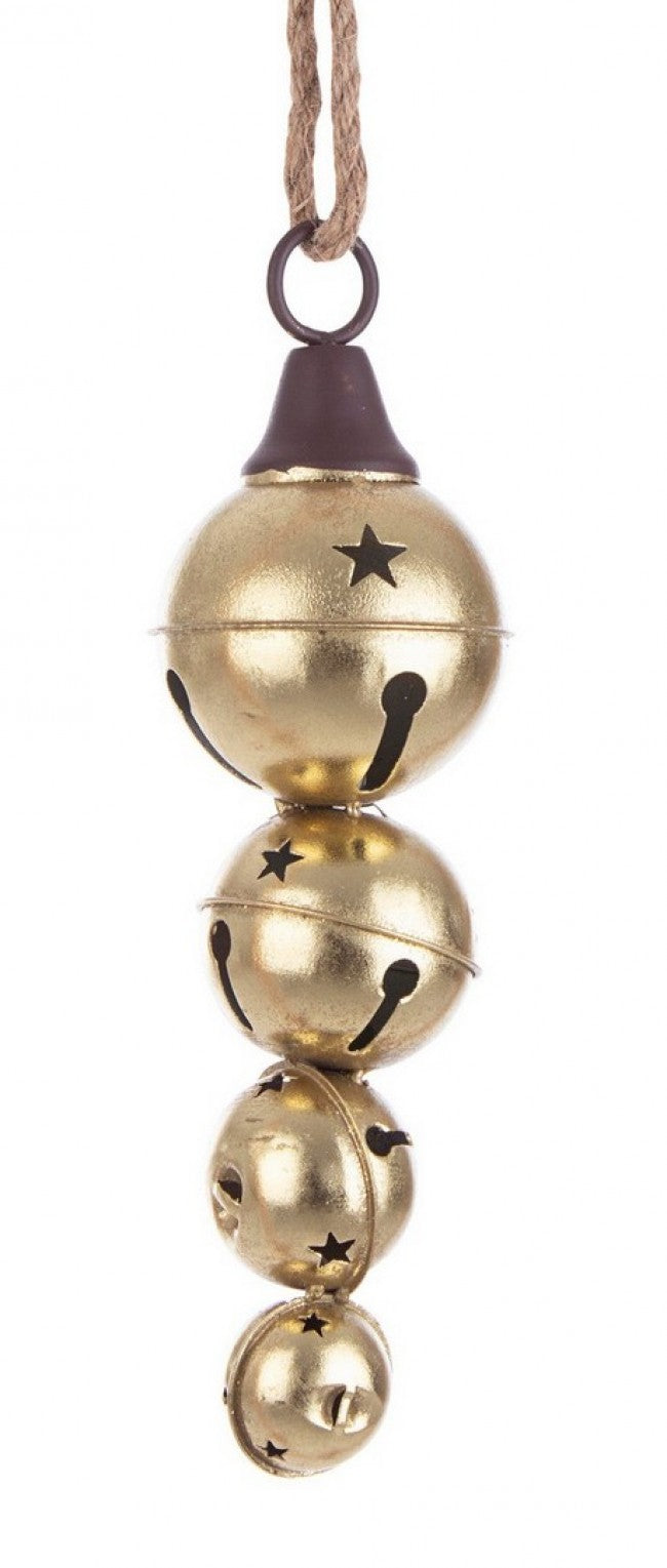 8x Pendaglio 4F Merry Star Bell Met Oro