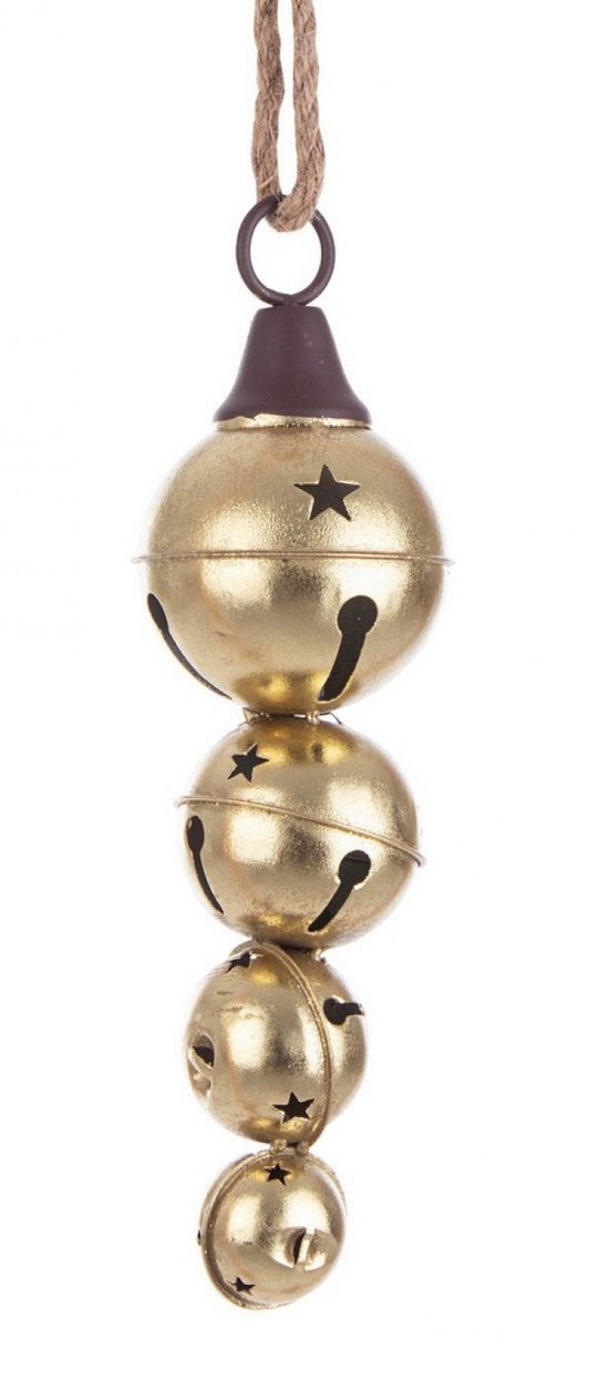 8x Pendaglio 4F Merry Star Bell Met Oro