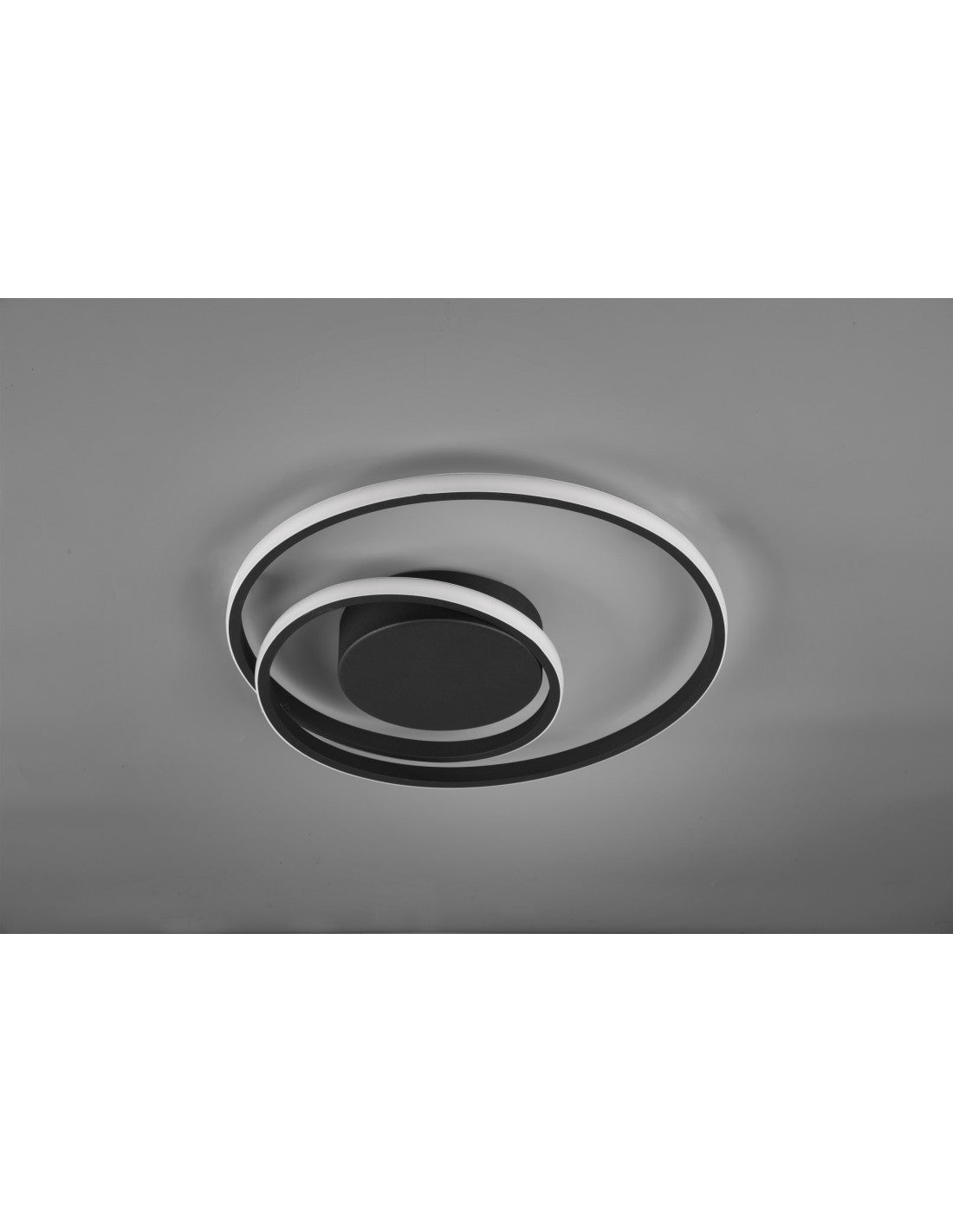 Plafoniera Zibal Nero Spirale Led 22w Dimmerabile Ø39 cm Trio Lighting