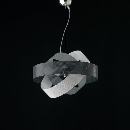 Lampadario sospensione moderna Grigio Bianco 2 luci diametro 47x h13  cm