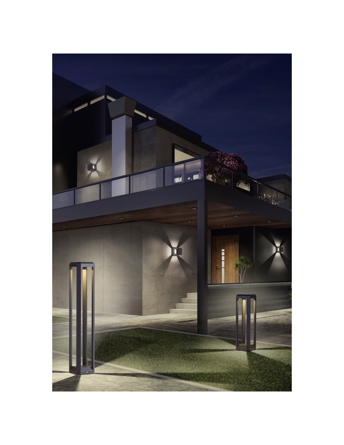 Applique Cubo Led da Esterno Logone Antracite IP65 Trio Lighting