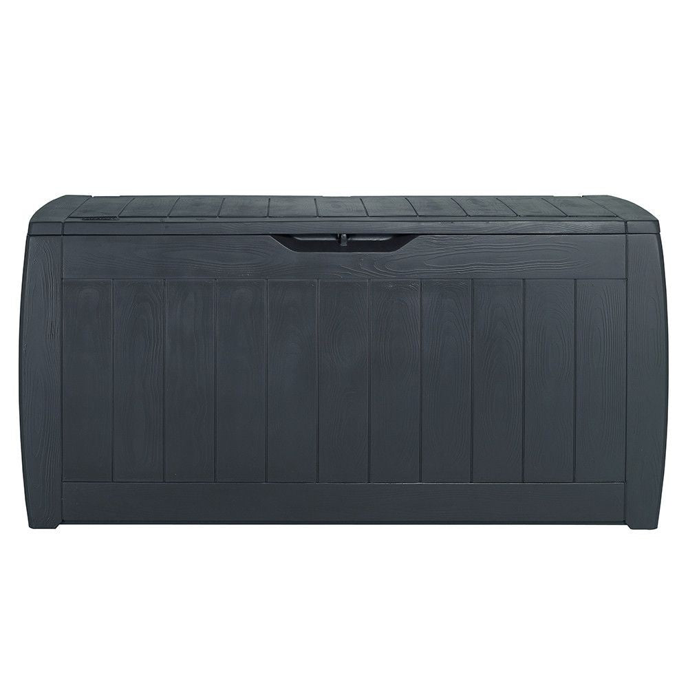 Baule in resina Hollywood con finitura grafite effetto legno lucchettabile 117,5x45xh.57,3 cm