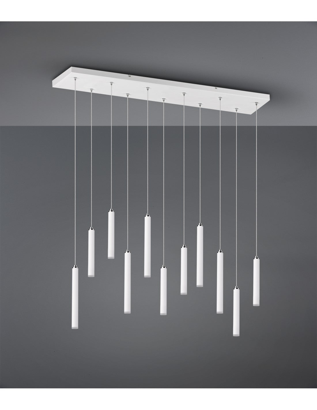 Sospensione Moderna Tubular 11 Tubi Led Bianco L115 cm Trio Lighting