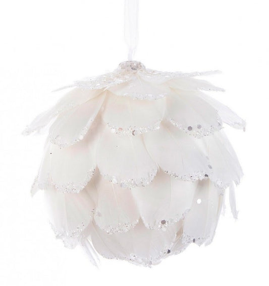 12x Sfera Karol Piume C-Glitter Bianco D100