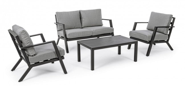 Set da giardino salotto antracite YK13 4 pezzi