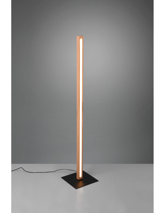 Piantana Bacchetta Legno Vintage Led Touch Bellari Trio Lighting
