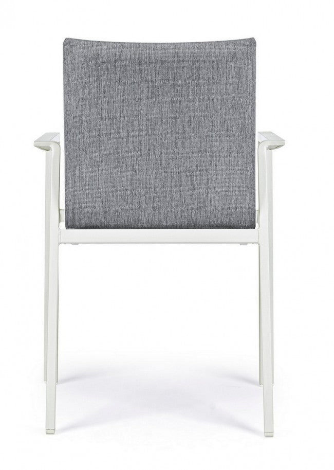 Sedia da giardino esterno bianco grigio impilabile