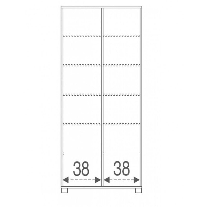 Armadio multiuso due ante scorrevoli con specchio Bianco 82x41x h190 cm