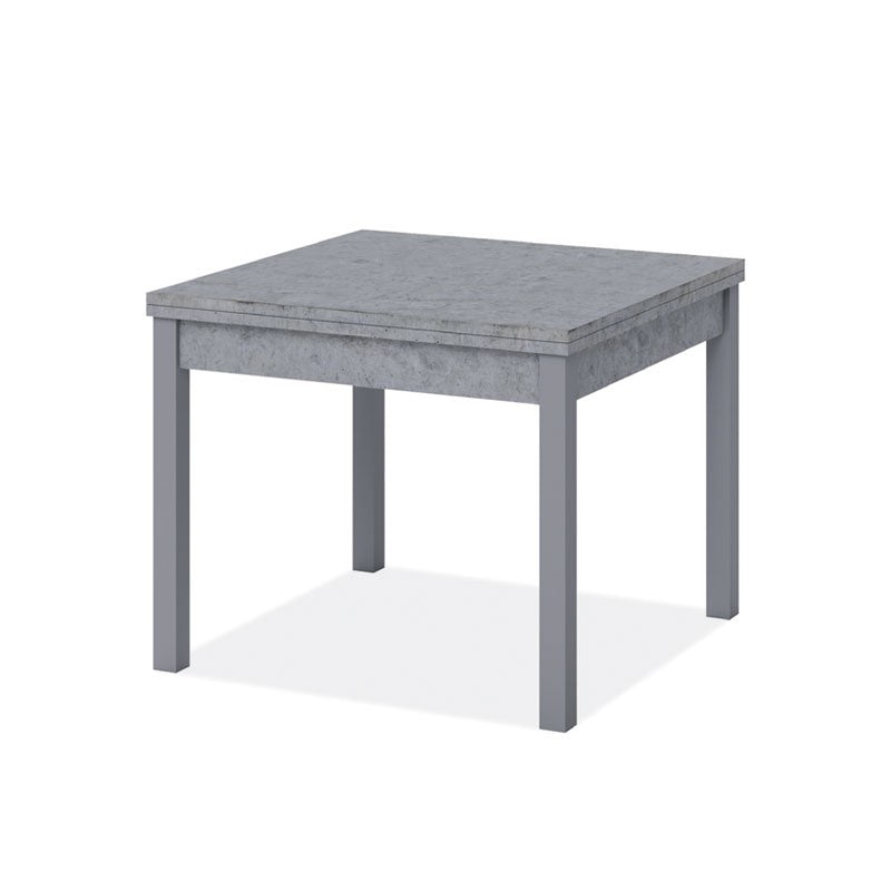 Tavolo pranzo grigio cemento apribile libro in legno nobilitato cm 90x90-180