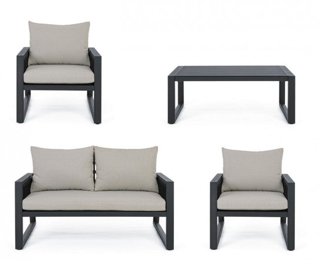 Set salotto giardino Captiva antracite