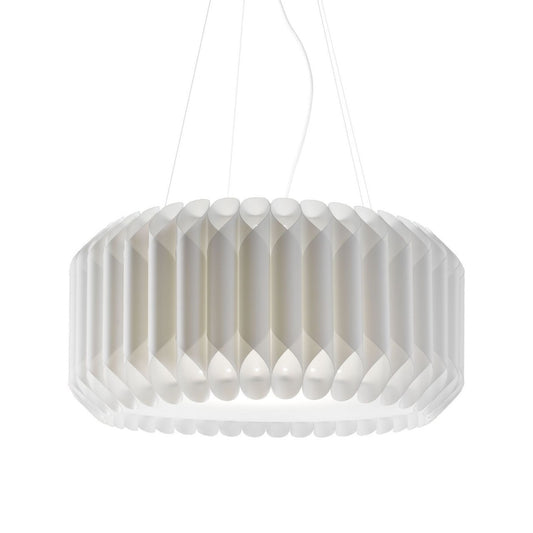 Sospensione Bianco in Metallo Cromato Cm. 60 x 31h