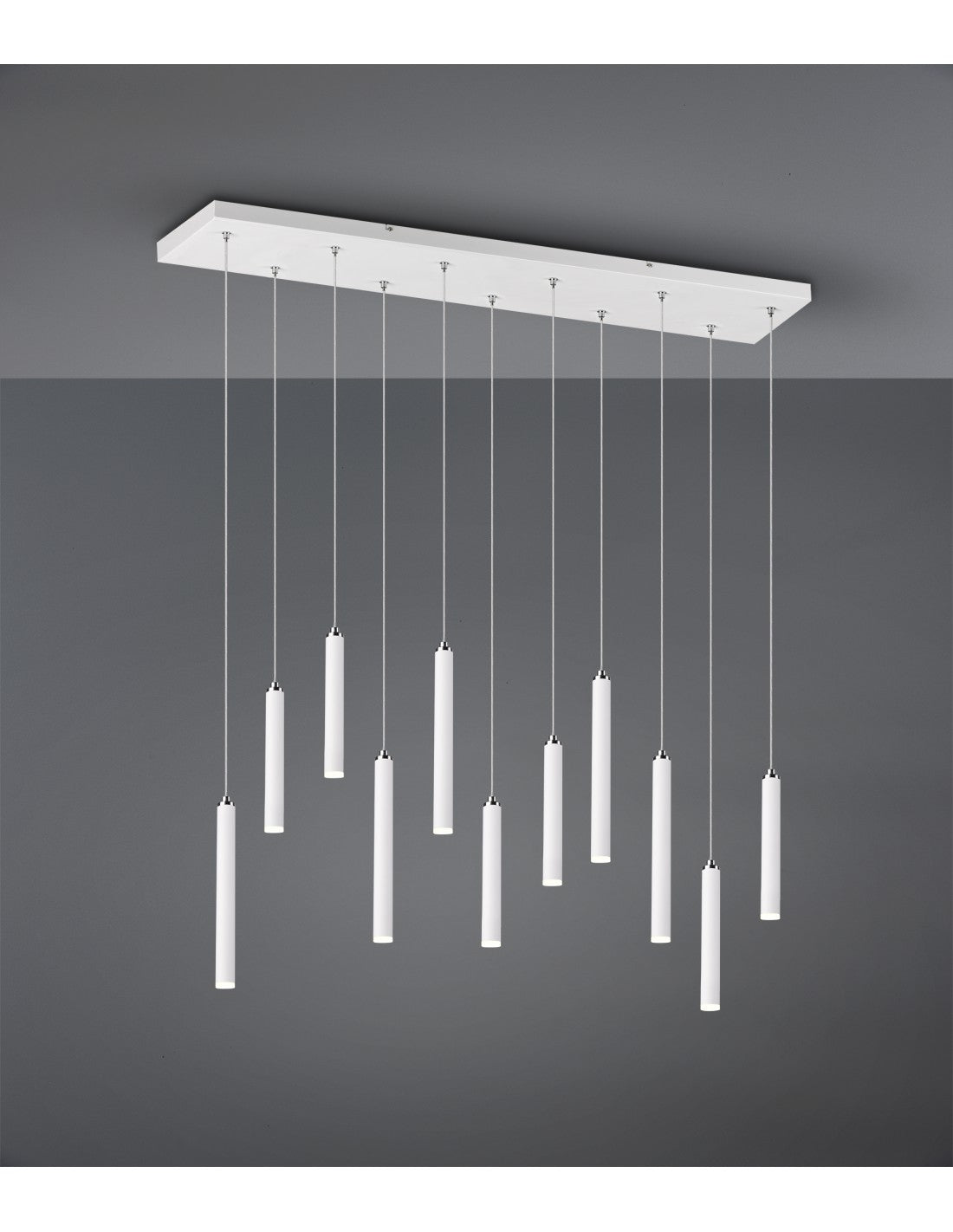 Sospensione Moderna Tubular 11 Tubi Led Bianco L115 cm Trio Lighting