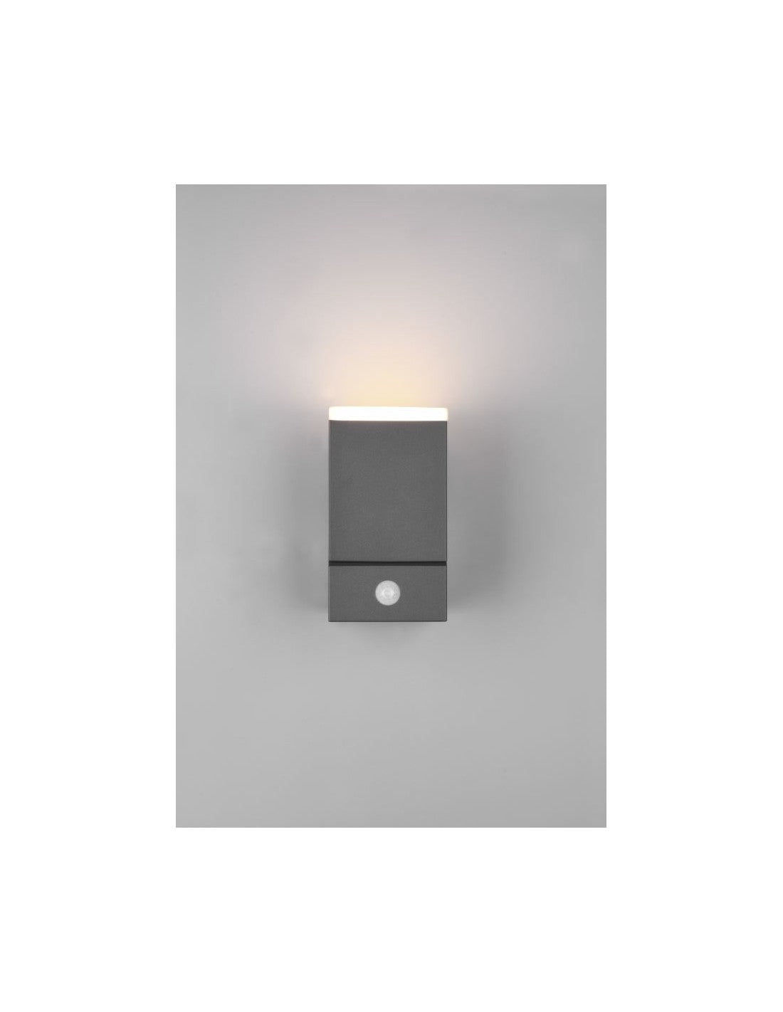 Applique Led Orientabile Avon Alluminio Antracite IP54 Sensore Movimento Trio Lighting