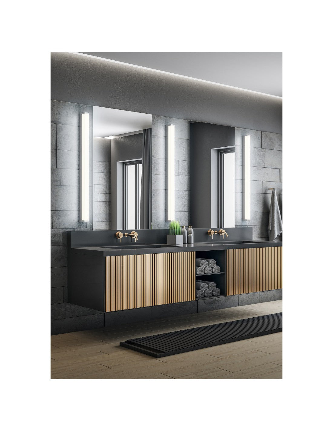 Applique Da Bagno Rettangolare Led 20w Fabio Cromo IP44 Trio Lighting