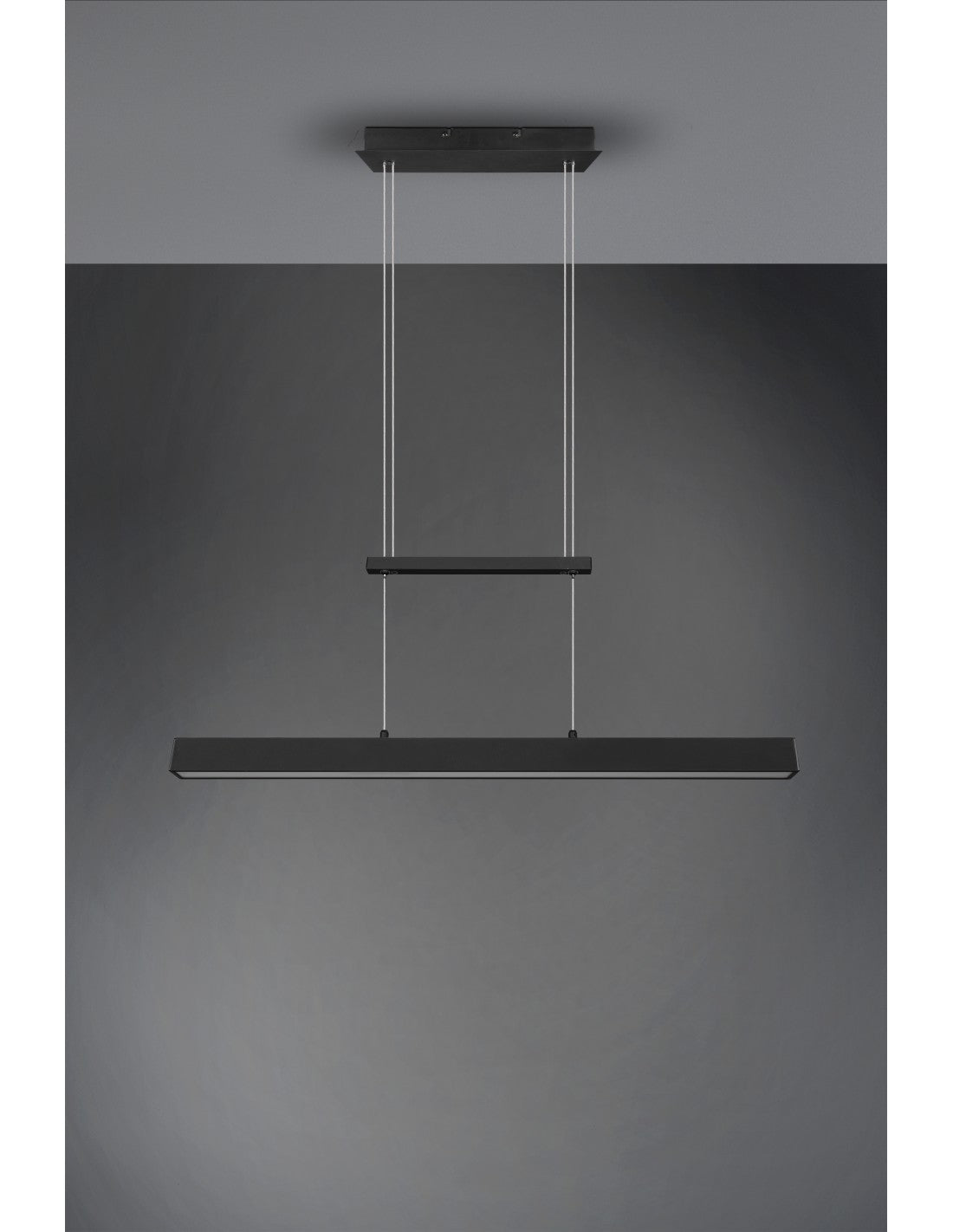 Sospensione Paros Doppia Luce Led Dimmerabile Nero L90 cm Trio Lighting