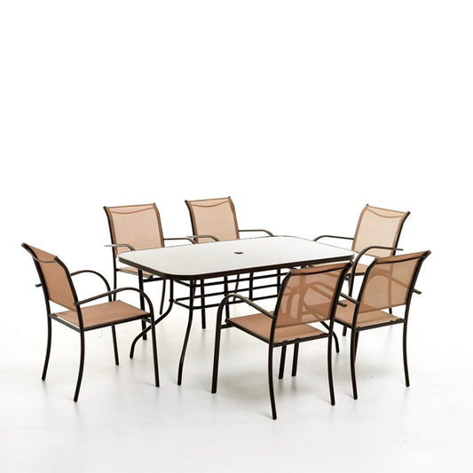 Set tavolo e 6 sedie playa dinning tortora