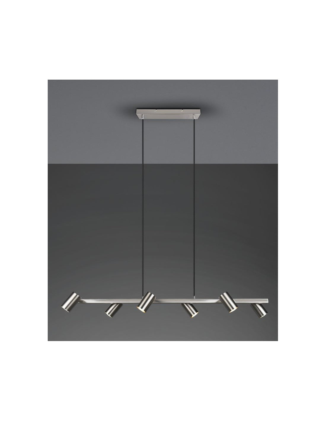 Lampadario 6 Faretti GU10 Orientabili Marley Nichel Trio Lighting