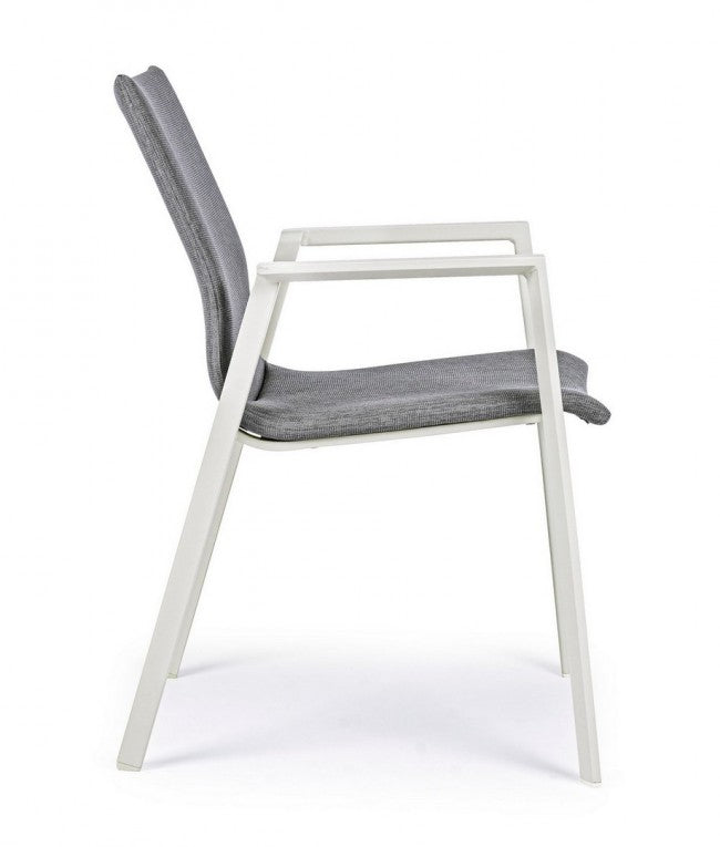 Sedia da giardino esterno bianco grigio impilabile