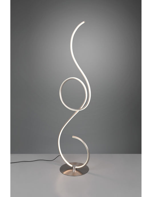 Piantana Moderna Led Dimmer Per Soggiorno Jive Nichel Trio Lighting