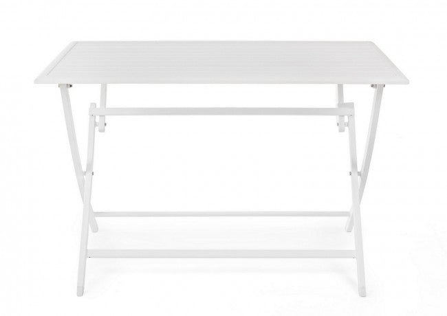 Tavolo per esterno in alluminio Bianco ELIN 110x70x h71 cm