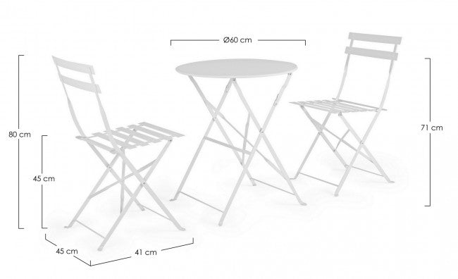 Set giardino Bistrot bianco bizzotto tavolo sedie
