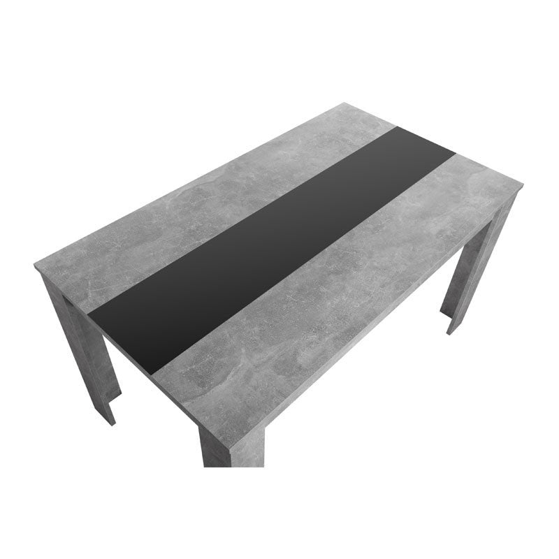Tavolo da pranzo colore cemento inserto nero o bianco reversibile 138x80xh.74 cm