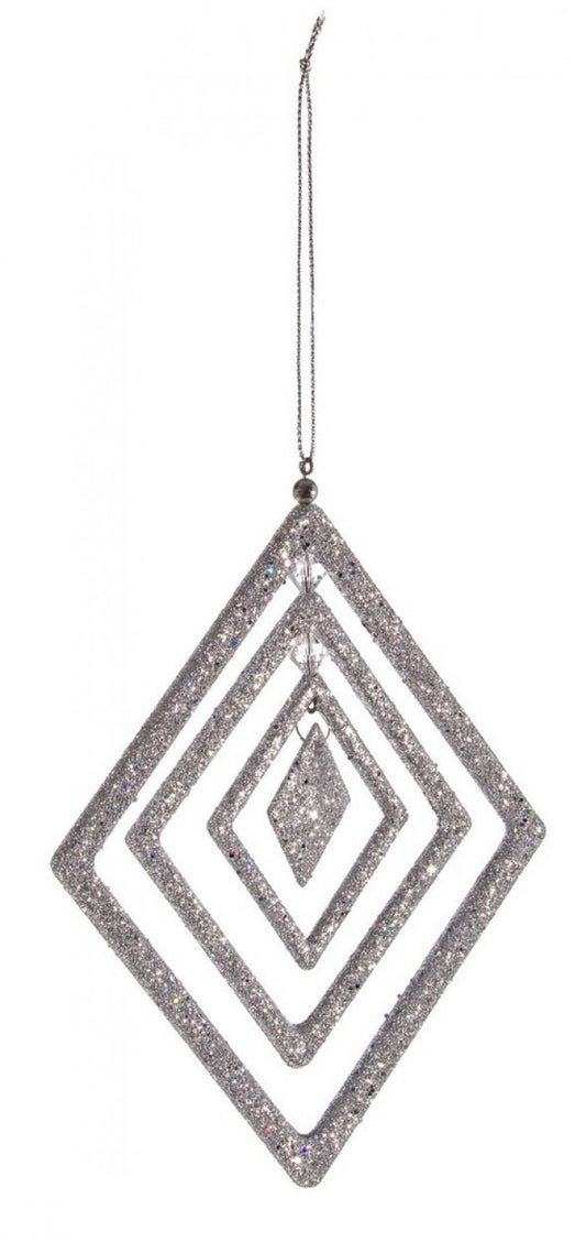 12x Pendaglio Moda Rombo Argento