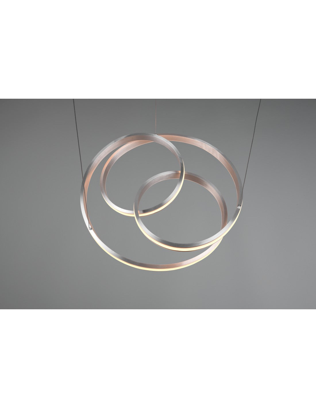 Lampadario Vortice Moderno Yara Nichel Led Dimmer Trio Lighting