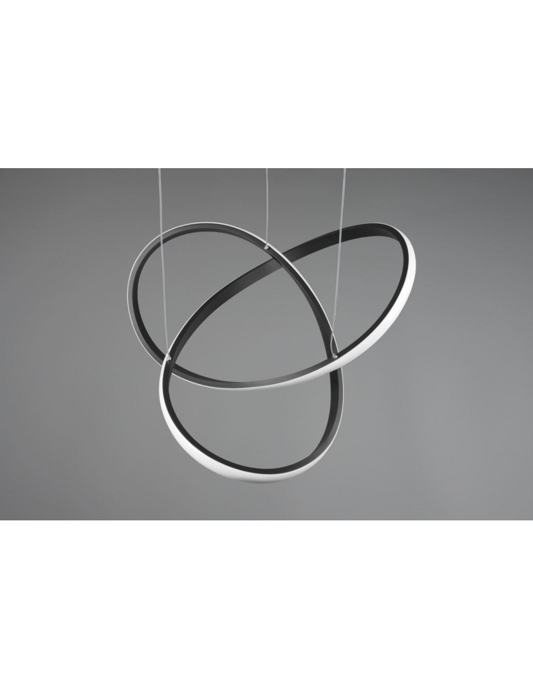 Sospensione Moderna Course Nera Led Dimmer 27W Ø60 cm Trio Lighting
